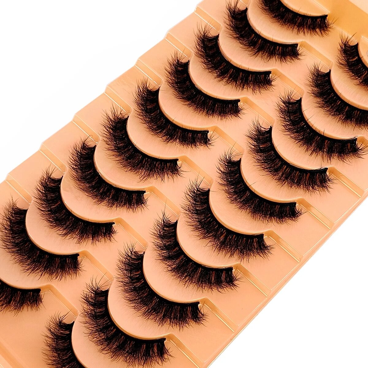 HBZGTLAD 10 Pairs Faux Mink Eyelashes Handmade False Eyelashes Natural Nude Makeup Simulation Cross Messy Eye 3D Curly Eyelashes