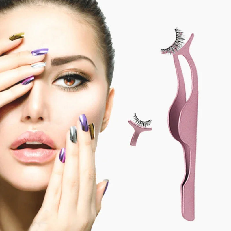 False Eyelash Tweezers Fake Eye Lash Applicator Eyelash Extension Curler Nipper Auxiliary Clip Clamp Makeup Forceps Tools supply