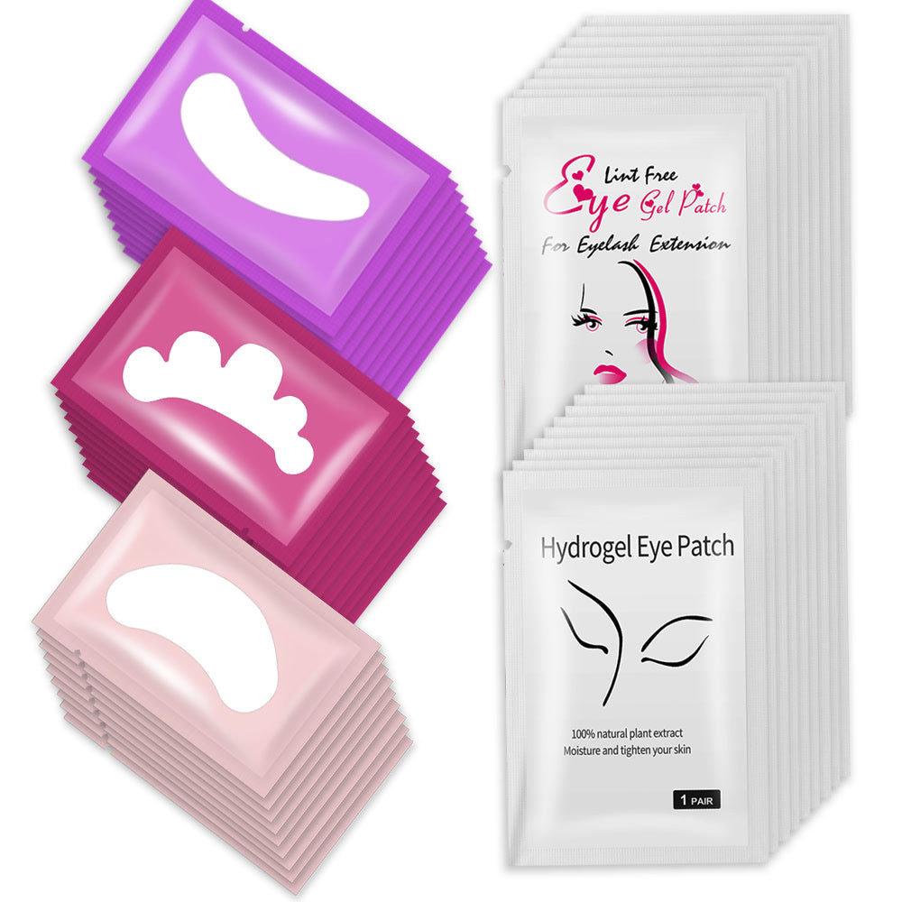 100 pairs Eyelash Pads Grafted Lash Hydrogels Gel Patches Under Eye Pads for Eyelash Extension Tips Sticker Makeup Tools