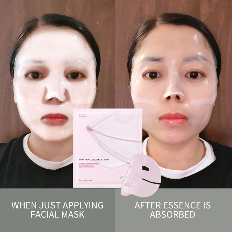 Pink Collagen Gel Salmon Pdrn Facial Mask,Deep Hydrating,Moisturizing And Firming Hydrogel Jelly Face Sheeets,Balance Skin Tone