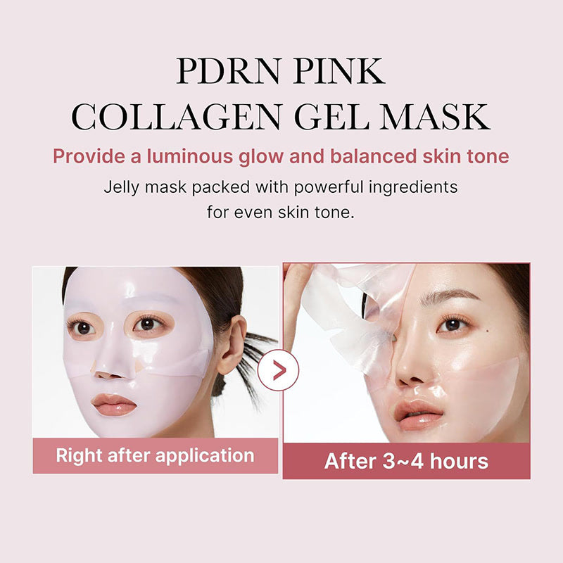 Pink Collagen Gel Salmon Pdrn Facial Mask,Deep Hydrating,Moisturizing And Firming Hydrogel Jelly Face Sheeets,Balance Skin Tone