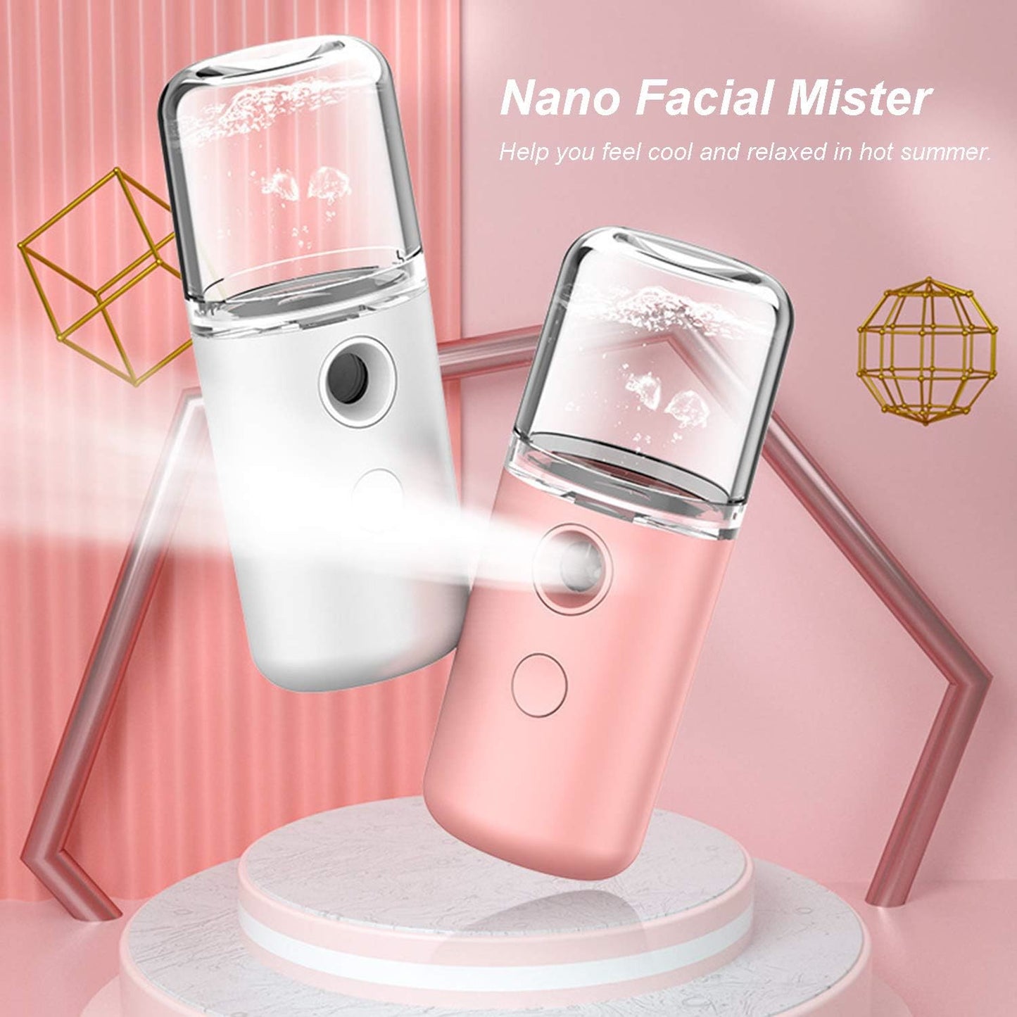 Mini Facial steamer&Facial humidifier&Nano mister,30ML,USB Charging For Skin care&Face care,Moisturizing,Home use beauty devices