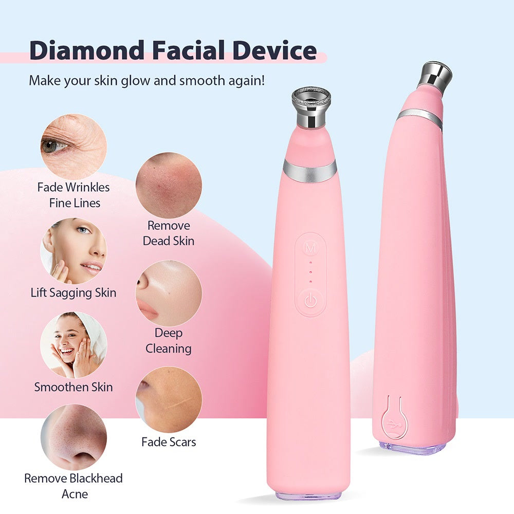 Portable Diamond Microdermabrasion Machine Facial Peeling Device Exfoliation Vacuum Blackhead Remover With 4 Diamond Peeling Tip